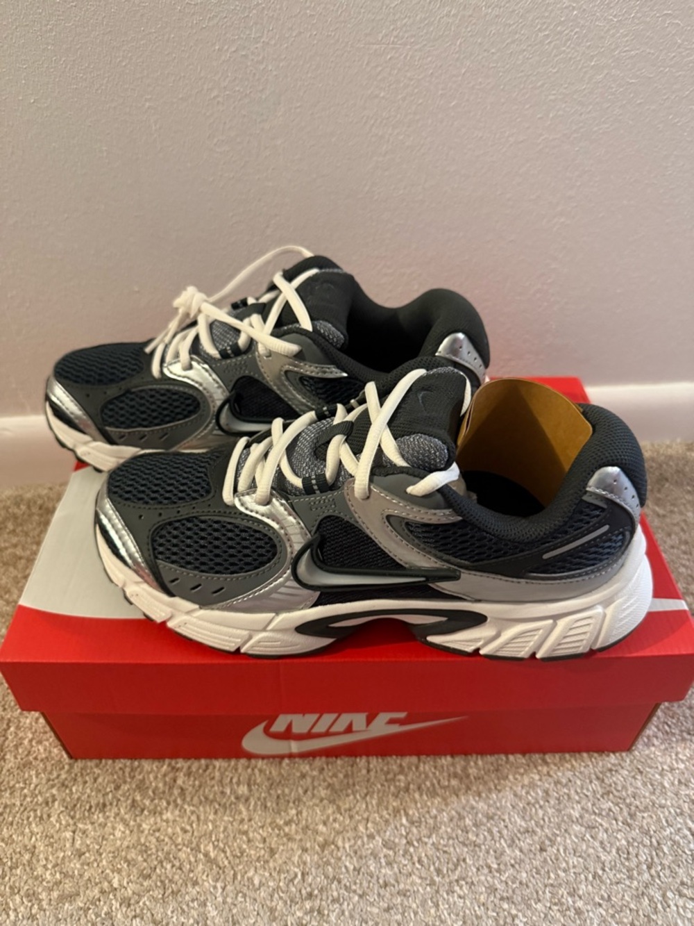 Nike Women’s' V2K Gray and Silver Athletic Sneakers